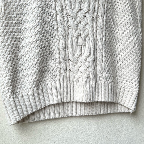 En Saison Alisa Natural Ivory Cream V-Neck Cable-Knit Sweater Vest Sz M - Picture 8 of 16